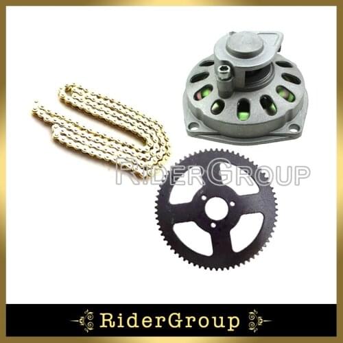 6 Tooth Clutch Drum Gear Box + 68 Tooth Rear Chain Sprocket + 25H Chain (136 Links) For 2 Stroke Minimoto Pocket Bike Quad ATV