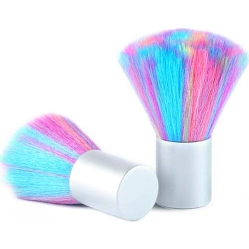 Free EMS/DHL/FEDEX Makeup Brush Rainbow Pink Color Soft Nail Cleaning Brush UV Gel Powder Dust Remover Manicure Nail Dust Brush