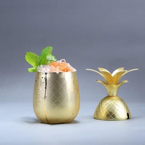 Cocktail Cup,Stainless Steel Pineapple Glass Cocktail Glass Creative Personality Wine Set Bartender Special Wine Glass Metal