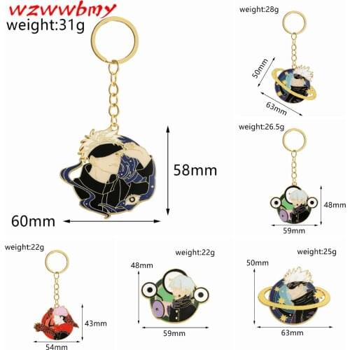 Anime Jujutsu Kaisen Fushiguro Megumi Keychain Cool Cartoon Figure Gojo Satoru Pendant Key Chain for Women Men Keyring Jewelry