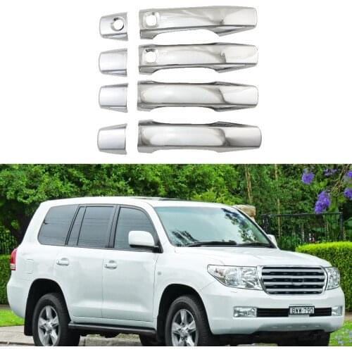 8Pcs Car The door handle covers For Toyota Land Cruiser LC200 FJ200 2008-2018 ABS Chrome Accessories