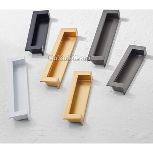 Elegant European 10PCS Embedded Hidden Cabinet Door Handles Cupboard Wardrobe Kitchen Dresser Drawer TV Cabinet Pulls Handles
