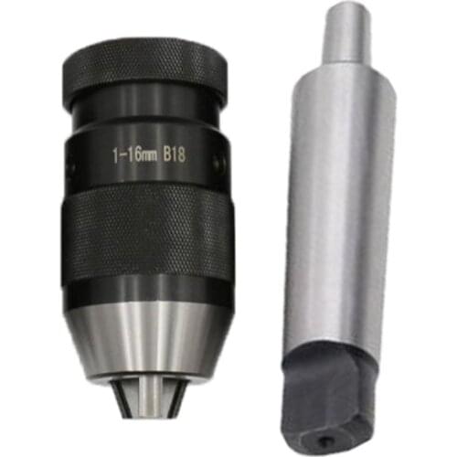 GTBL Self Tighten Keyless Drill Chuck Shank Morse Taper 1-16Mm MT3 B18 Light-Duty Hand Tightening Drill Chuck