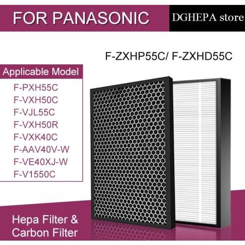 HEPA Filter F-ZXHP55C Active Carbon Filters F-ZXHD55C For Panasonic F-PXH55C F-VXH50C F-VJL55C F-VXH50R Air Purifier