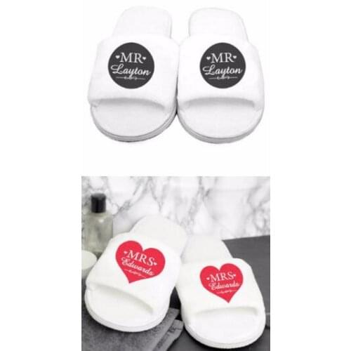 Personalised Wedding Mr Mrs Bride Groom Slippers Hens Night Bachelorette Spa Slippers party favors gifts