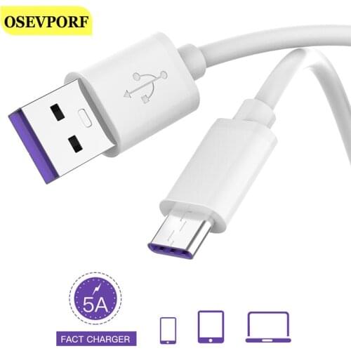 5.0A Supercharge USB Type C Cable for Huawei Mate 30 20 P30 P20 Lite Quick Charge Type-c Cord for Huawei Xiaomi Data Wire Cavo