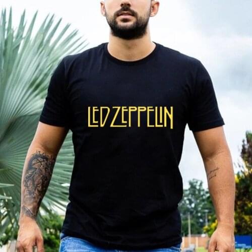 Led-Zep Rock Band T Shirt Men Cotton Streetwear Rock and Roll Tee Summer Aesthetic Punk Tops 2021 Hot Sale Hombre Camisetas
