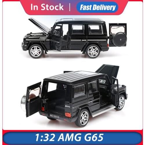 1:32 Alloy Pull Back Car Model Toy Sound Light Pull Back Toy Car For G65 SUV AMG Toys For Boys Children Birthday Christmas Gift