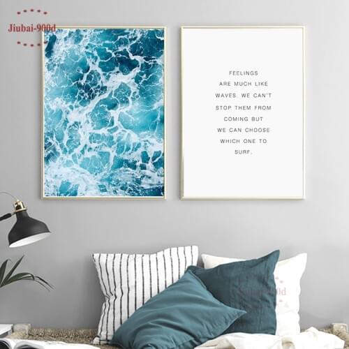 900D Posters And Prints Wall Art Canvas Painting Wall Pictures For Living Room Nordic Decoration Seascape NOR007
