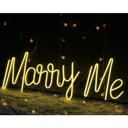 Custom 12V Led Neon Marry me Signs Light for Proposal Wedding Ceremony Decoration Ins Party Wedding Signs