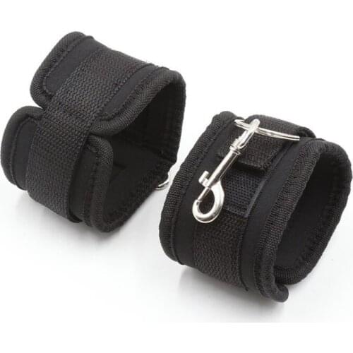 Nylon Master Slave Red Sponge Handcuffs Couples Housework Black Hand And Foot Buckle