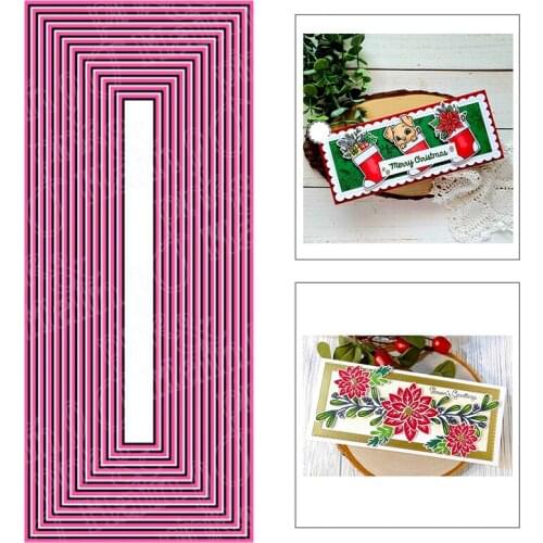 2020 New Rectangle Frame Metal Cutting Dies and Nesting Layered Die Cut Scrapbooking For Photo Album Craft Card Making No Stamps