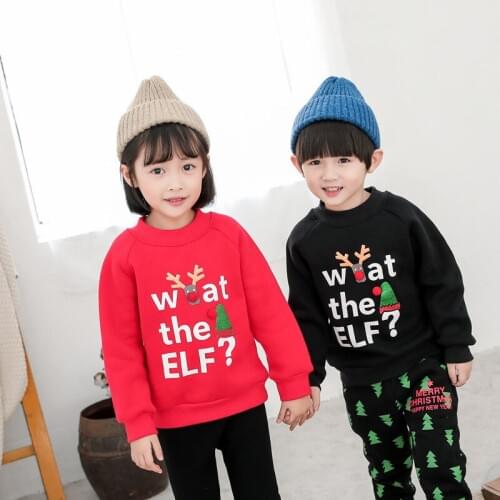 Family Matching Outfits Dad Mom Kids Christmas Plush Winter Warm Sweater Hoodies Boys Girls Sweatshirts Pullover Cotton Clothes