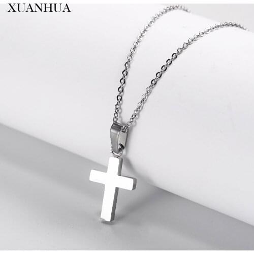 XUANHUA Stainless Steel Cross Necklace Jewelry Accessories Charm Choker Necklace Power Necklace Free Shipping Wholesale