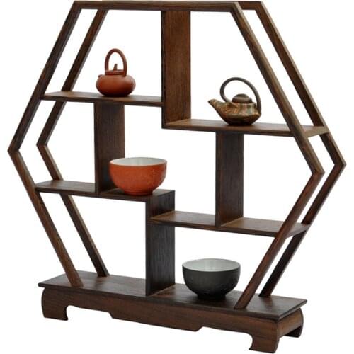 Shelf mahogany wooden wings more treasure frame hexagonal decorative frame wood crafts ornaments factory direct