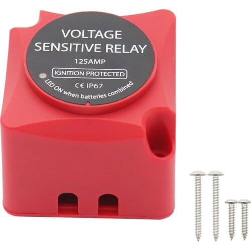 12V 125AMP Voltage Sensitive Relay VSR Double Battery Charging Relay Dual Smart Battery Isolator with Emergency Override Ideal