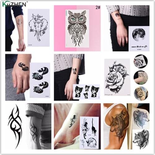 Cat Compass Flower Waterproof Temporary TBody Art Henna Tatoo Stickers Sticker Harajuku Tatouage Temporaire Tattoo