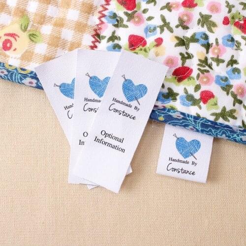 Fold, Personalized Tags, For Handmade Items, Customise Your Text, 25mm, Sewing Knitted, Crochet Handsewn (MD1048)