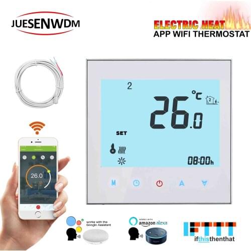 EU 16A 4KW wifi thermostat heating Double sensor for Works with Alexa Google home