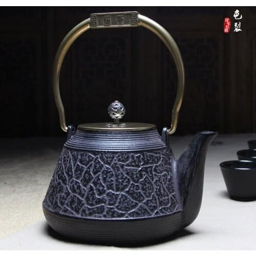 Cracked copper Cast iron pot Tea kettle 1300 ml