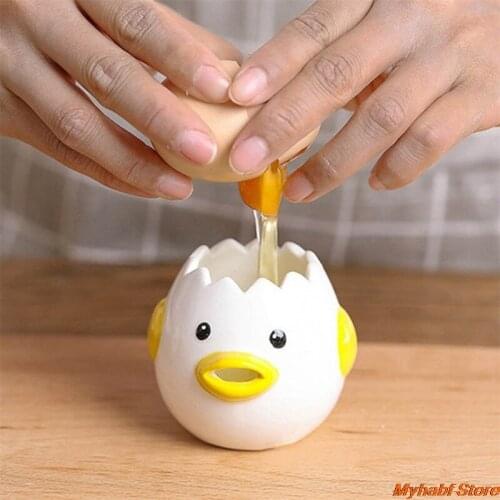 Creative Ceramic Chicken Egg White Separator Cute Chick Shape Egg Yolk Protein Divider Separator Filter Kitchen Baking Tools