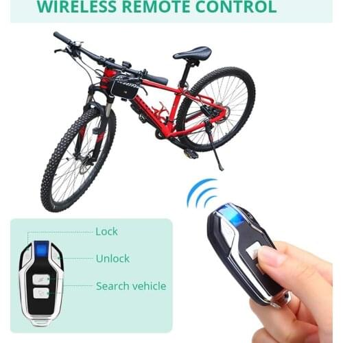 Bike Lock Anti-theft Security Wireless Remote Control Timely Alarm Lock 4-digit Password LED Indication IP55 Waterproof Lock