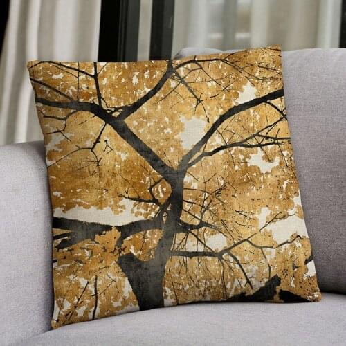 Vintage Home Decoration Cushion Cover 45x45cm Linen Branch Bird Country Style Pillow Cover Embroidery Square for Living Room