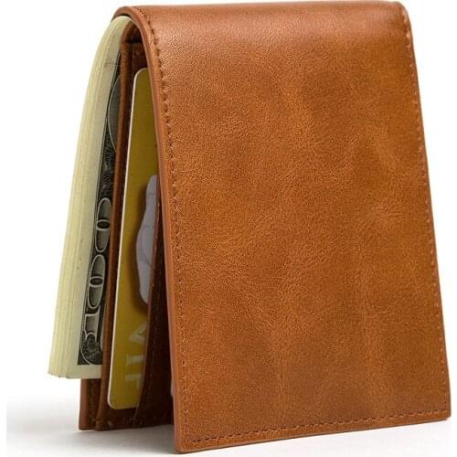 ZOVYVOL 2021 PU Smart Wallets RFID Credit Card Holder Money Bag Slim Wallet For Men Purse Purse Carteira High Quality Case Brown