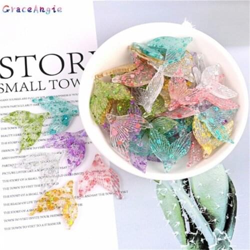 10Pcs Mix Mermaid Tail Charms Pendant Necklace Jeweley Cute Child Birthday Gift Animals accessories handmade hairpins diy Studs
