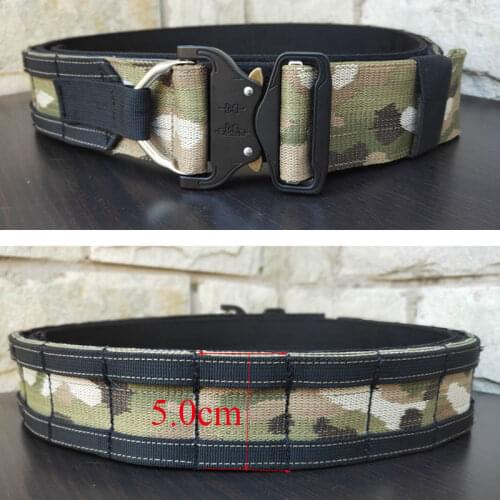 Airsoft Belt Tactical Military Army Molle Combat Battle Belt Multicam Training Gear Men Hunting Shooting Fighter Belt Wide 5.0cm