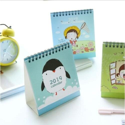 2019 Pig DIY Animals Series Mini Table Calendars Desk Calendar Office School Supplies