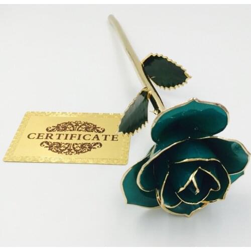 24K Gold Dipped Real Roses Gold Foil Rose Beuatiful Craft in TURQUOISE Color for Valentines Day Gifts