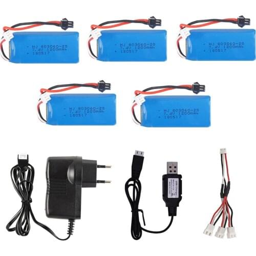 7.4V 1200mAh Lipo Battery 803060 with Charger for H26 H26C H26W H26D H26HW Remote Control helicopter Quadcopter Drone toys parts