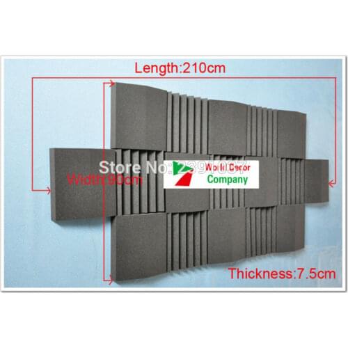 Acoustic foam for HIFI home theater concert hall Wall Tiles Acoustical Studio Foam Absorbers17pcs/set 250*90*7.5cm acoustic foam
