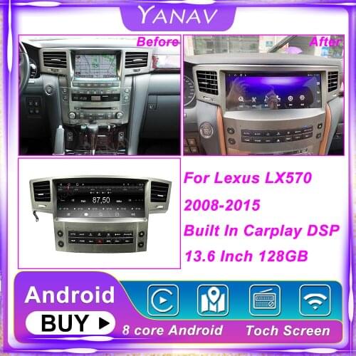 For Lexus LX570 2008-2015 Android 2 Din Car Radio Auto Stereo Receiver GPS Navigation Multimedia MP3 Player Built in Carplay