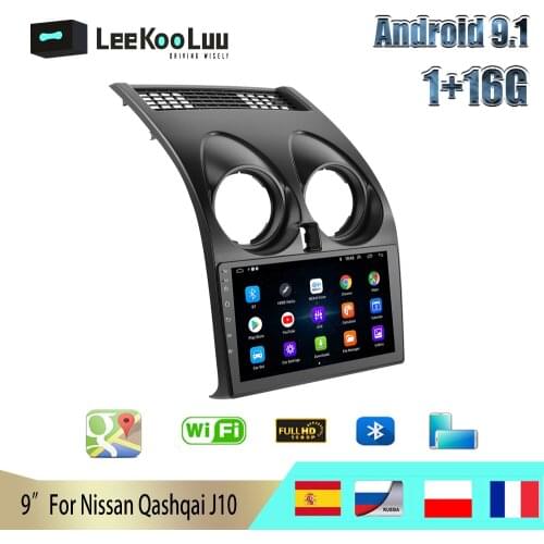 LeeKooLuu 2 Din Car Radio 9" Multimedia Video Player GPS Navigation Android 9 Car Stereo For Nissan Qashqai J10 2006 2007 -2013