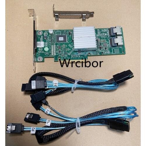 Used original Dell Perc H310 SATA / SAS HBA Controller RAID 6Gbps PCIe x8 LSI 9240-8i M1015+SFF-8087 to (4) 7-Pin SATA cables