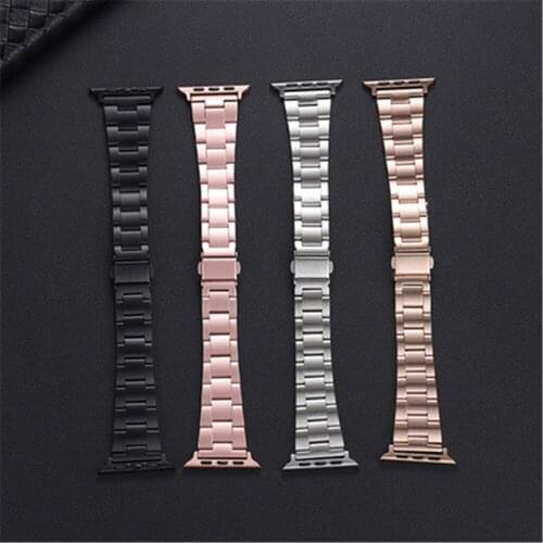 Stainless Steel Band for Apple Watch 6 SE 44mm 40mm Slimming Metal Bracelet Strap for iWatch Series 5/4/3/2/1 42mm 38mm Bands