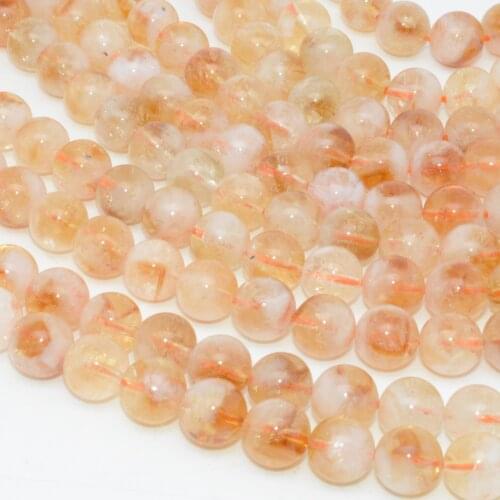 Natural Citrine Loose Round Beads 9.8mm-10mm