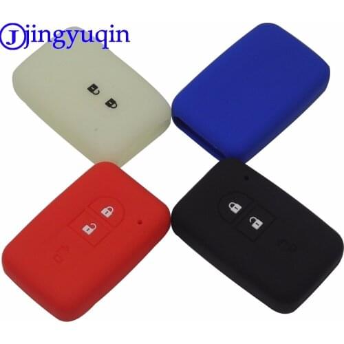 Jingyuqin 2 Buttons Remote Silicone Car Key Case Cover For Nissan Micra Xtrail Qashqai Juke Duke Uncut Blade Key Fob Case
