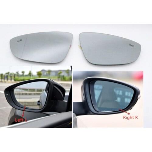 For VW Jetta Passat B7 CC Bora Bettle Scirocco Heated Blind Spot Warning Wing Rearview Mirror Glass 3C8857521 3C8857522