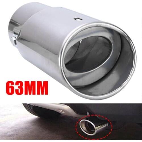 Chrome-plated stainless steel car exhaust muffler Car modification exhaust pipe tail throat straight muffler stainless steel