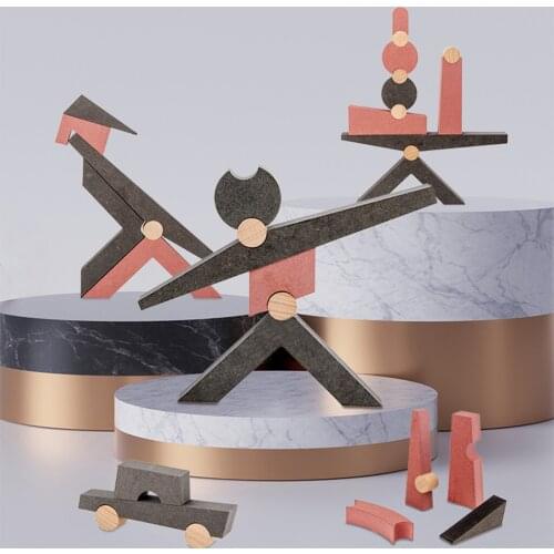 Montessori Toy Building Blocks Toy Kids Brain Teaser Early Learning Toy Balance Building Block for Toddlers