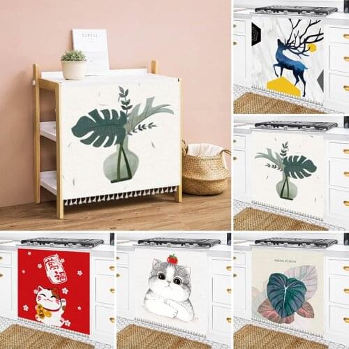 INS Short Curtain Kitchen Cabinet Dustcovers Nordic Style Wardrobe Partition Curtains for Bedroom Half Drape Decorative