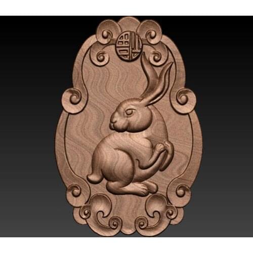 Rabbit 3D model relief STL for cnc router carving and engraving artcam aspire