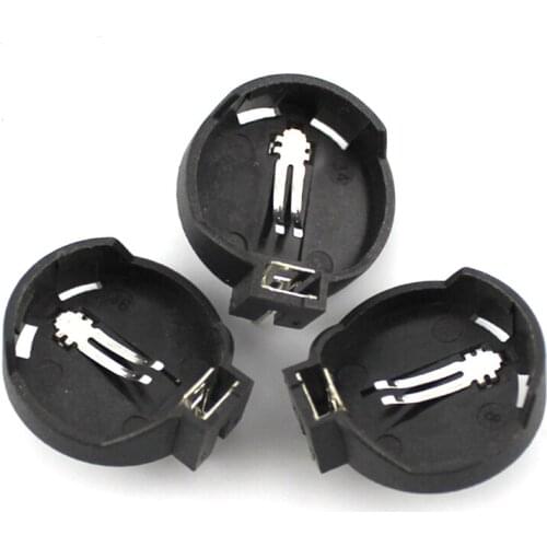 MasterFire 100pcs/lot CR2025 CR2032 3V Button Coin Cell Battery Socket Holder Case Black Color