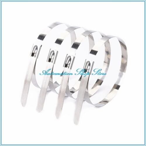 10PCS 4.6MM WIDE STAINLESS STEEL METAL CABLE TIES TIE ZIP WRAP EXHAUST HEAT STRAPS INDUCTION PIPE