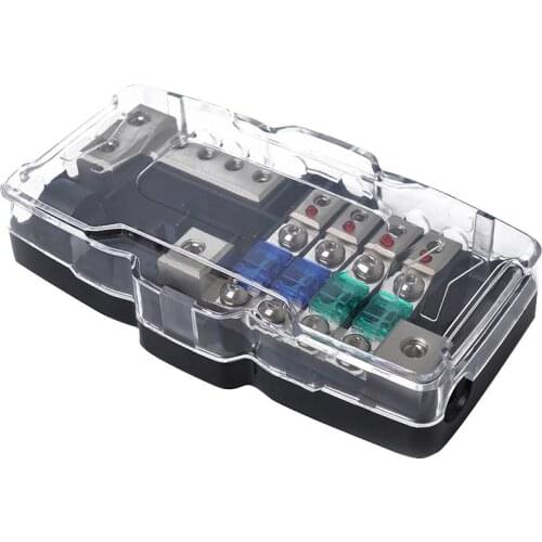 Mini ANL Fuse Holder 2 in 4 out Power Distribution Block Zinc Alloy and PC Protect Electrical Appliances for Car Audio Stereo