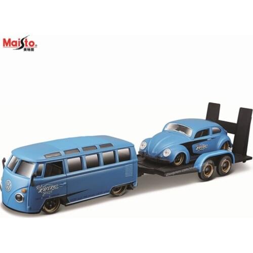 Maisto 1:24 Volkswagen VAN SAMBA / VOLKSWAGEN BEETLE Die-cast alloy car model gift collection toy