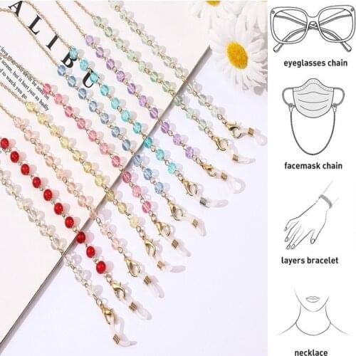 2021 Trendy Sunglasses Glasses Chain Mask Dual-use Lanyard Punk Floral Stained Glass Glasses Chain New Fashion Jewelry for Women